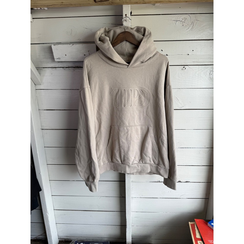 Taylor Swift The Tortured Poets Department TTPD Embossed Beige Hoodie XL
